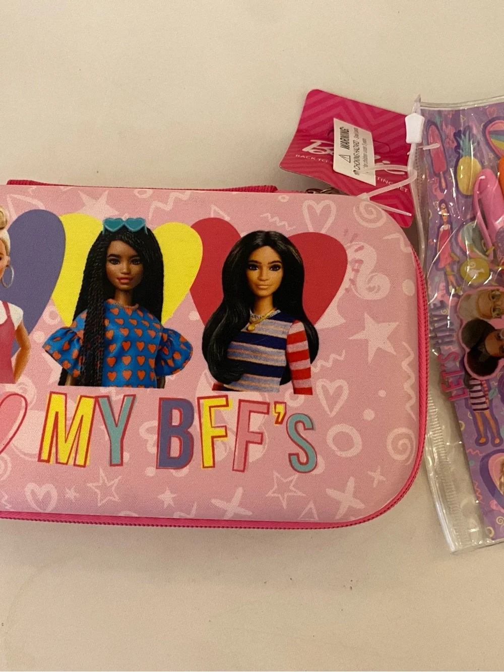 Barbie Pink Heart 'My BFF's' Kids Pencil Case